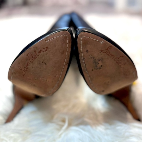 Sam Edelman Black Leather Over Knee / Thigh High Stiletto Boots Sz 10 - Picture 4 of 13